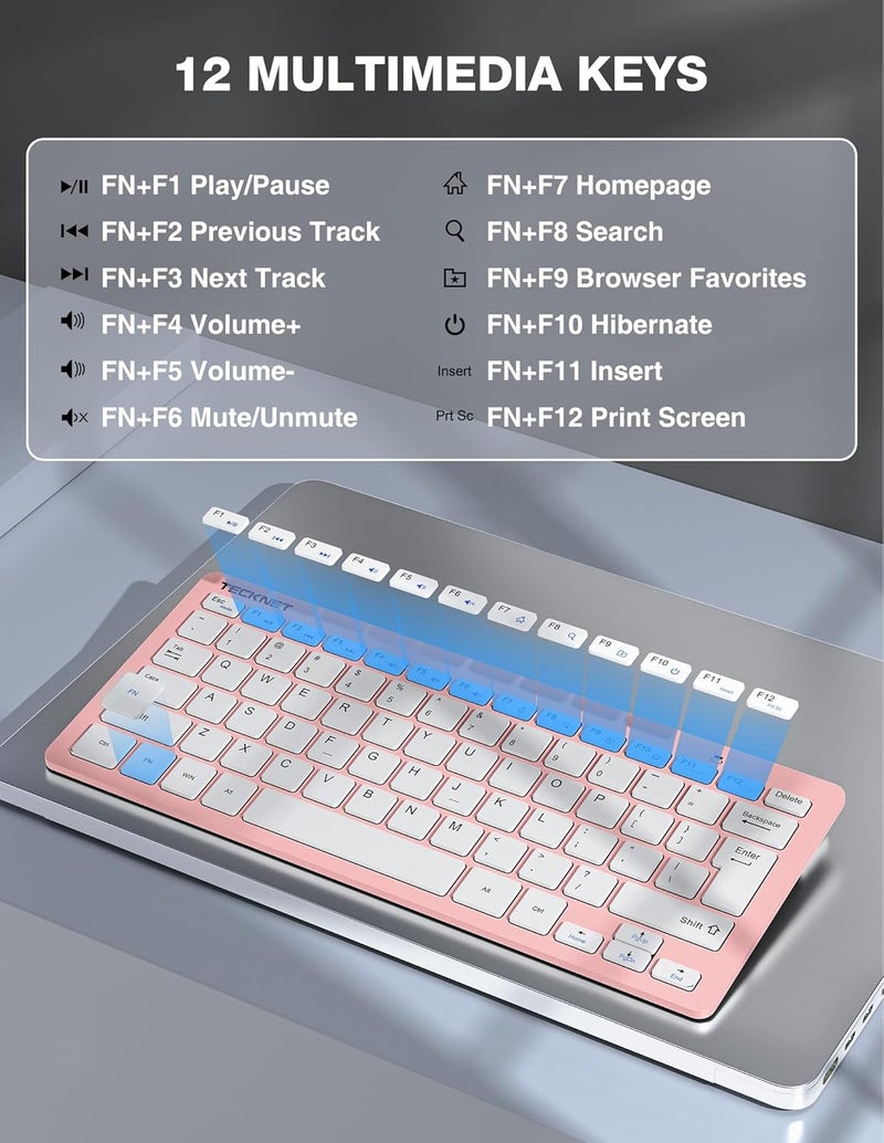 TECKNET Wireless Keyboard and Mouse Combo, Mini Cordless Computer Keyboard and Mouse Set 2.4GHz, Silent Adjustable 1600 DPI, Quiet Click, Lag-Free for Computer, Laptop, PC, Windows, Mac, Chrome OS - Image 5